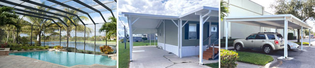 Carports and pool cage buildouts and repairs from State Roofing I, LLC